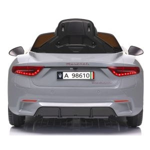 Masinuta electrica cu telecomanda MASERATI GranTurismo, 99x59.5x44 cm, varsta 1-4 ani, roti EVA, scaun din piele ECO, putere 90W - Gri