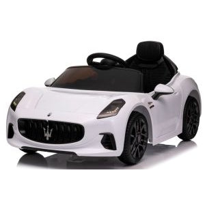 Masinuta electrica cu telecomanda MASERATI GranTurismo, 99x59.5x44 cm, varsta 1-4 ani, roti EVA, scaun din piele ECO, putere 90W - Alb