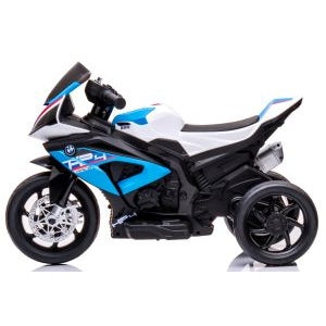 Motocicleta electrica pentru copii BMW HP4, 84x55x42 cm, varsta 2-5 ani, roti si scaun din plastic, putere 60W - Albastru