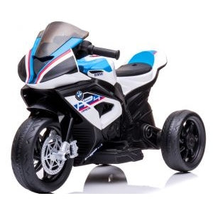 Motocicleta electrica pentru copii BMW HP4, 84x55x42 cm, varsta 2-5 ani, roti si scaun din plastic, putere 60W - Alb