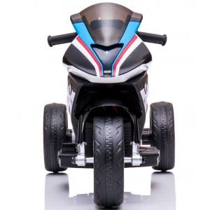 Motocicleta electrica pentru copii BMW HP4, 84x55x42 cm, varsta 2-5 ani, roti si scaun din plastic, putere 60W - Alb