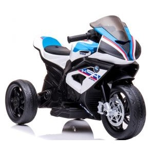 Motocicleta electrica pentru copii BMW HP4, 84x55x42 cm, varsta 2-5 ani, roti si scaun din plastic, putere 60W - Alb