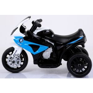 Motocicleta electrica pentru copii BMW S1000RR, 69x44x36.5 cm, varsta 1.5-4 ani, roti si scaun din plastic, putere 25W - Albastru