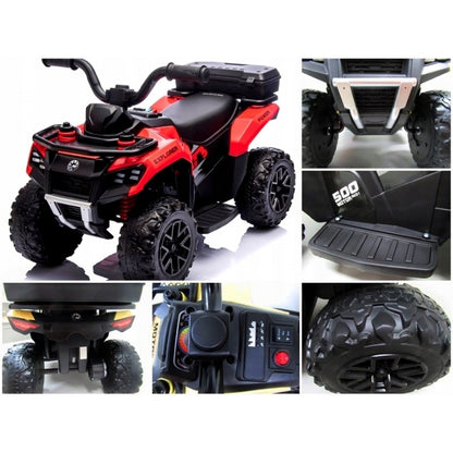 ATV electric pentru copii R-Sport J9, 70x44x40 cm, varsta 1.5-4 ani, roti si scaun din plastic, putere 25W - Rosu