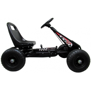 Kart cu pedale Gokart, 3-7 ani, roti gonflabile, G1 R-Sport - Negru
