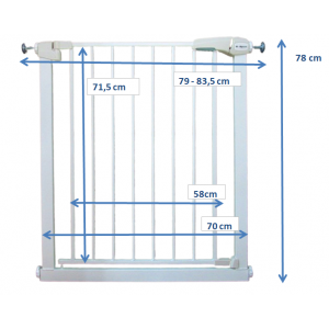 Poarta de siguranta din metal 79-83.5 cm R-Sport S0 - Alb