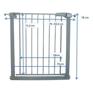 Poarta de siguranta din metal 79-83.5 cm R-Sport S0 - Gri