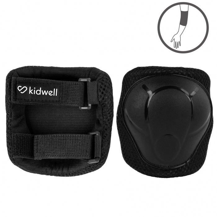Set de protectie pentru copii, cotiere si genunchiere, marimea M, Kidwell TRIX - Black