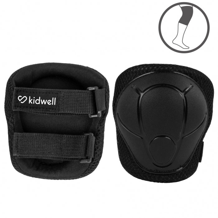 Set de protectie pentru copii, cotiere si genunchiere, marimea S, Kidwell TRIX - Black