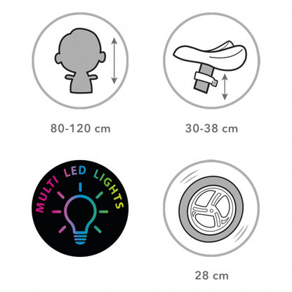 Bicicleta fara pedale cu LED Kidwell REBEL - Dots