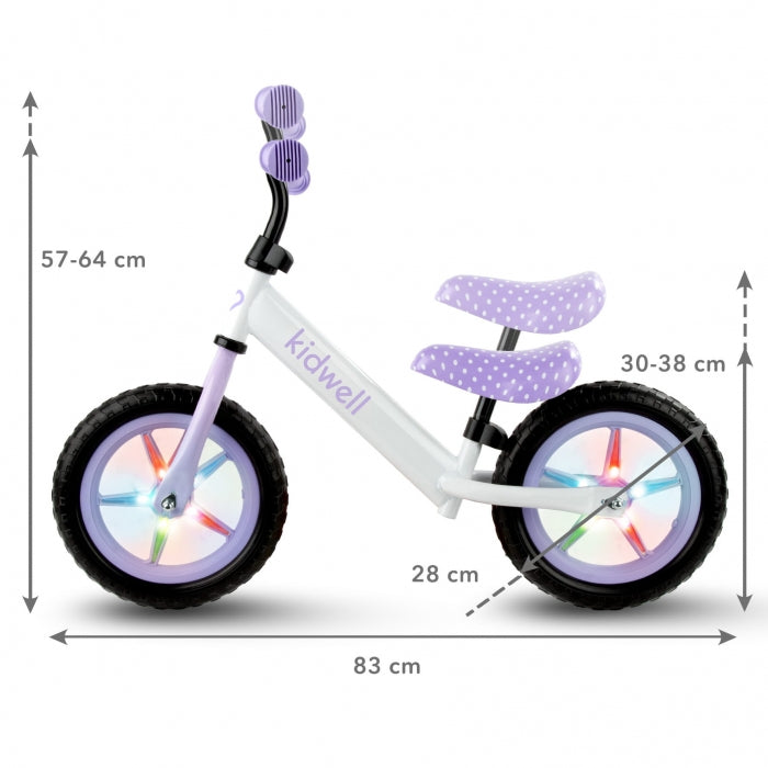 Bicicleta fara pedale cu LED Kidwell REBEL - Dots
