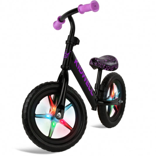 Bicicleta fara pedale cu LED Kidwell REBEL - Neon Pink