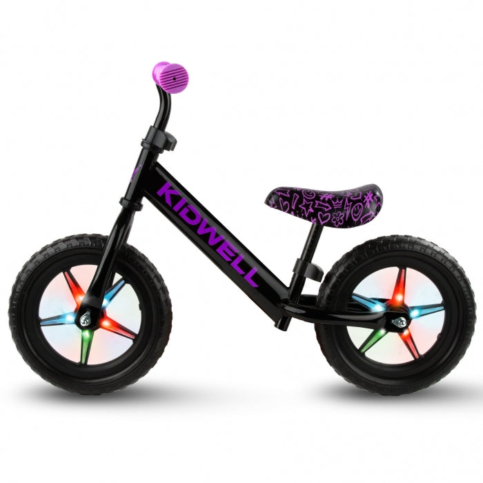 Bicicleta fara pedale cu LED Kidwell REBEL - Neon Pink