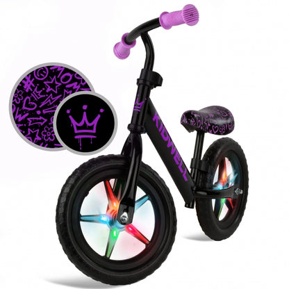 Bicicleta fara pedale cu LED Kidwell REBEL - Neon Pink