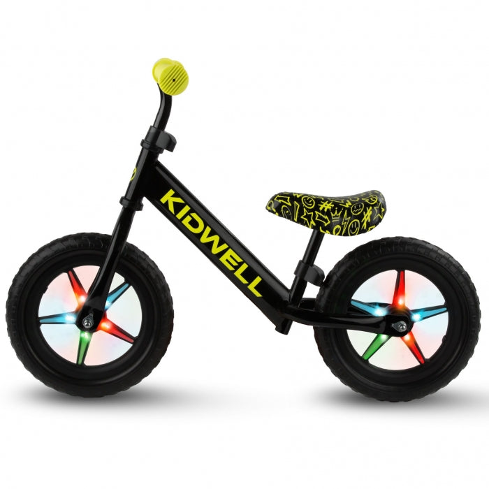Bicicleta fara pedale cu LED Kidwell REBEL - Neon Yellow