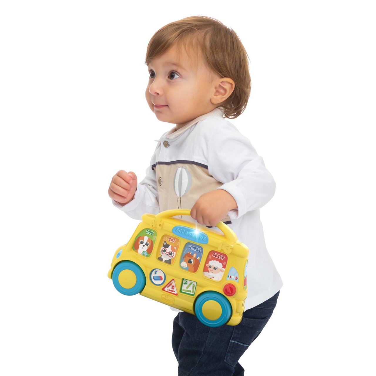 Jucarie bilingva interactiva Chicco autobuzul scolar, italiana-engleza, 9-36luni