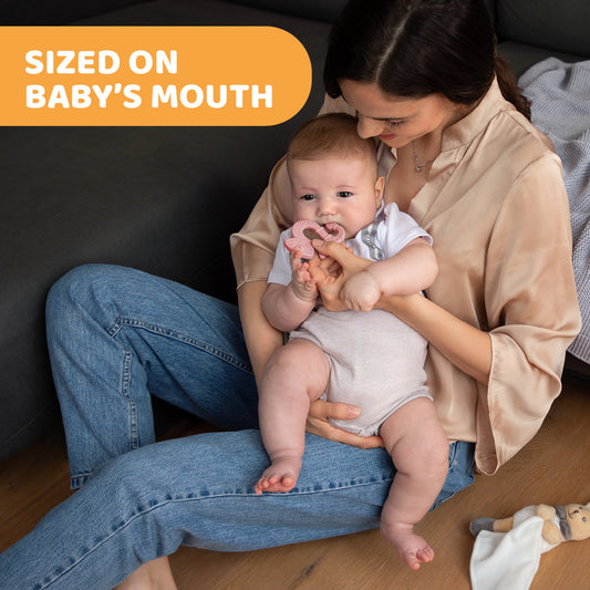 Jucarie copii Chicco pentru dentitie din silicon, Cameleon roz, 2luni+