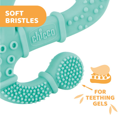 Jucarie copii Chicco pentru dentitie din silicon, Cameleon vernil, 2luni+