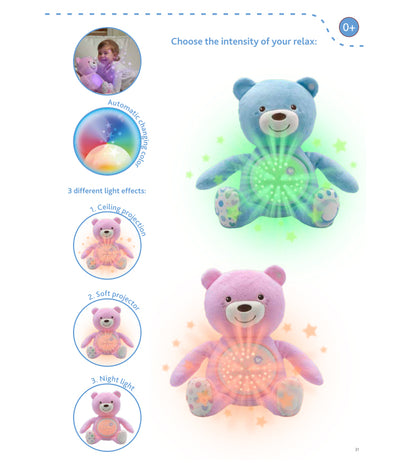 Jucarie cu proiectie Chicco Ursuletul bebelus, roz, 0luni+