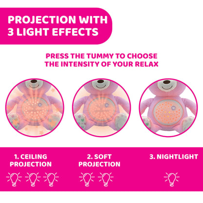 Jucarie cu proiectie Chicco Ursuletul bebelus, roz, 0luni+