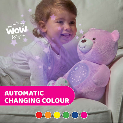 Jucarie cu proiectie Chicco Ursuletul bebelus, roz, 0luni+