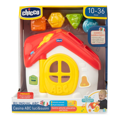 Jucarie de sortare 2 in 1 Chicco casuta ABC, franceza-engleza,10-36luni