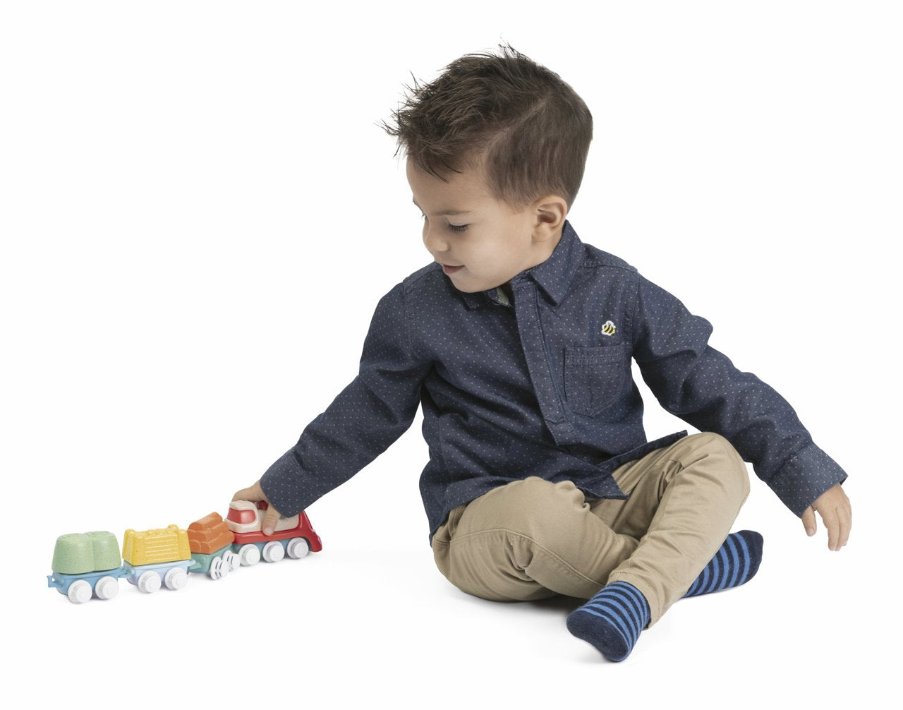 Jucarie ecologica Chicco trenulet si cale ferata, 18luni-3ani