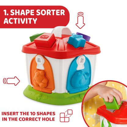 Jucarie educativa Chicco 2 in 1, Casuta cu animale, 1-4 ani