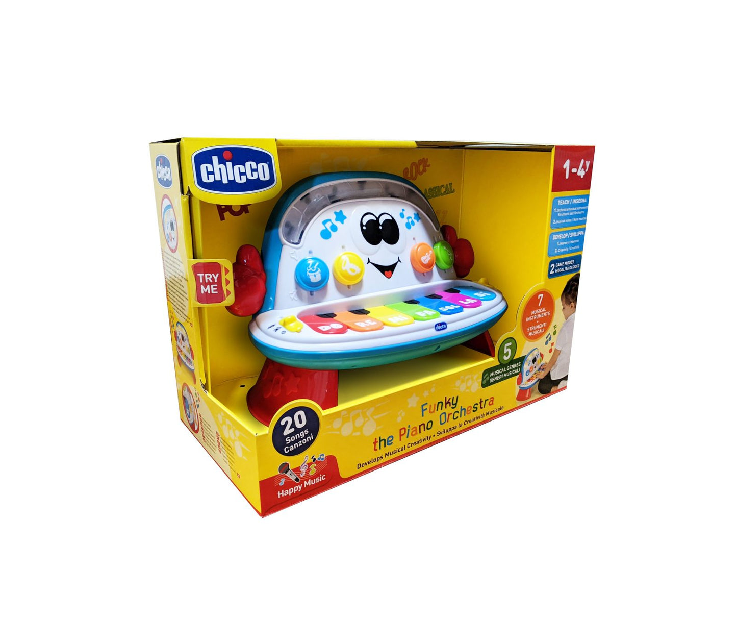 Jucarie electronica Chicco Funky, Pianul Orchestra, 1-4 ani