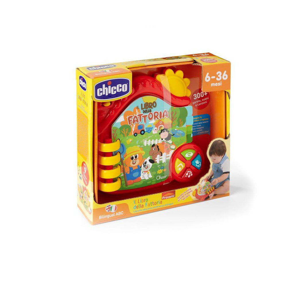 Jucarie electronica vorbitoare Chicco Carticica Ferma Animalelor, FR/EN, 6-36 luni