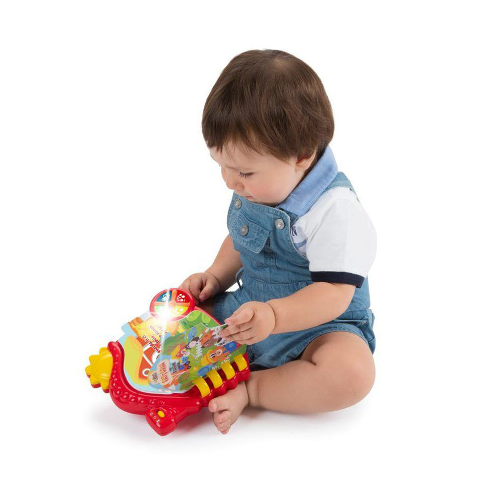 Jucarie electronica vorbitoare Chicco Carticica Ferma Animalelor, FR/EN, 6-36 luni