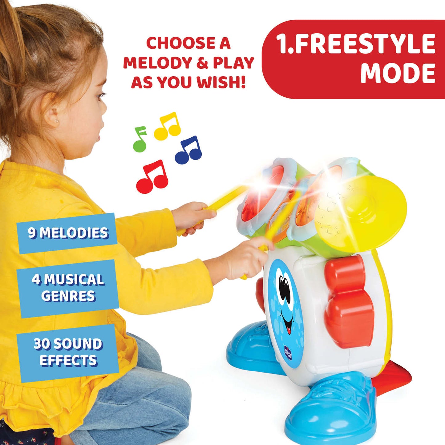 Jucarie muzicala Chicco Rocky tobosarul, 1-4ani