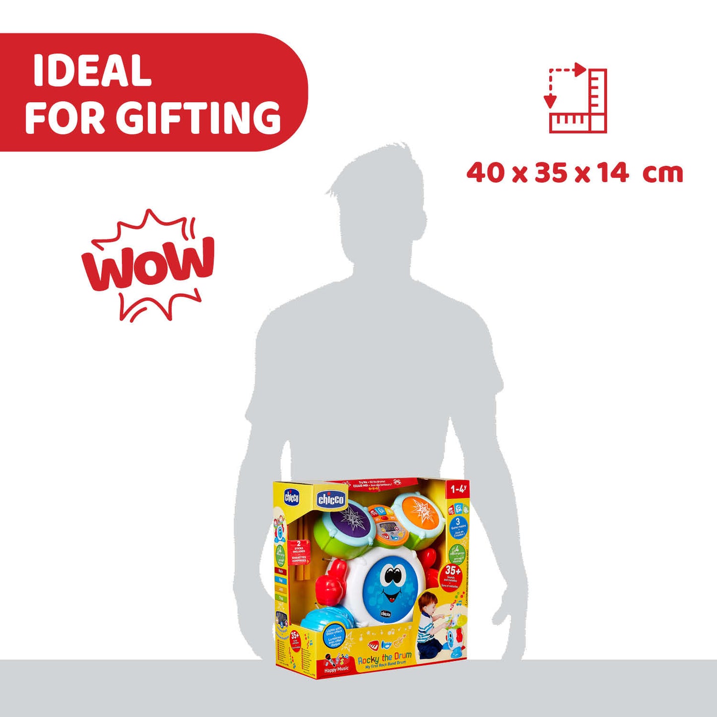 Jucarie muzicala Chicco Rocky tobosarul, 1-4ani