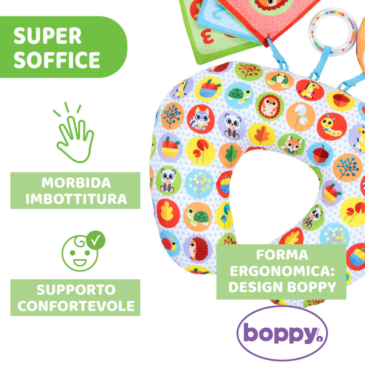 Jucarie pernuta Chicco pentru animalute Tummy time, 2-9luni
