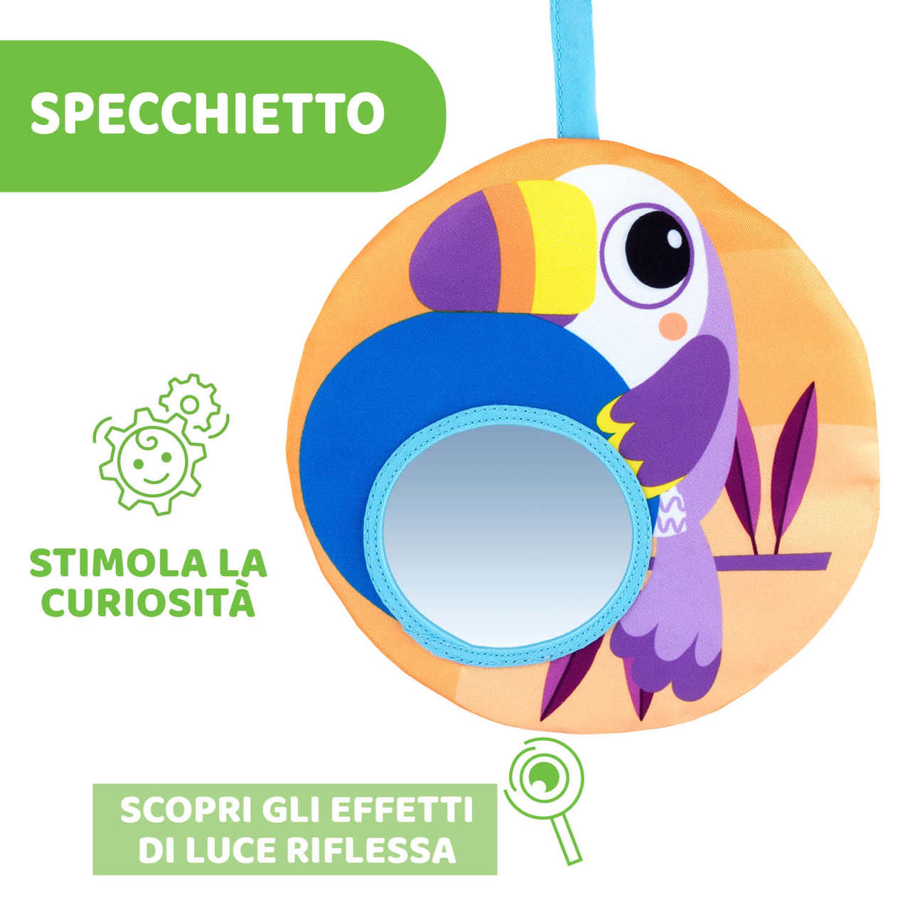 Jucarie pernuta Chicco pentru animalute Tummy time, 2-9luni