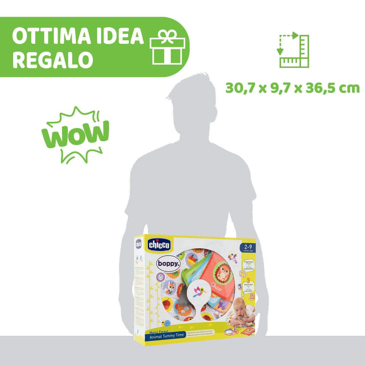 Jucarie pernuta Chicco pentru animalute Tummy time, 2-9luni