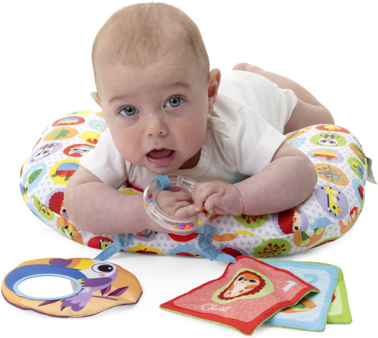 Jucarie pernuta Chicco pentru animalute Tummy time, 2-9luni