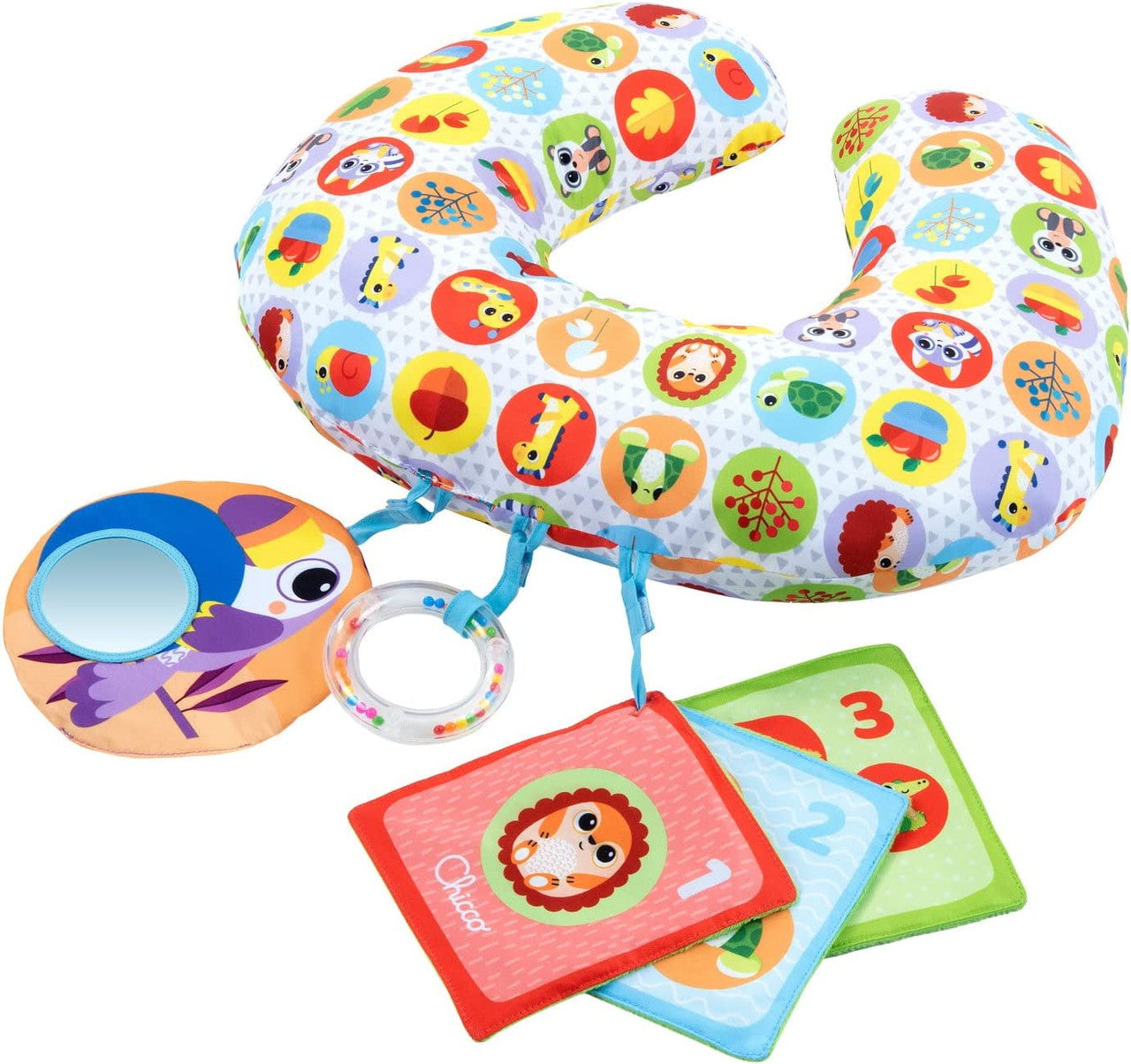 Jucarie pernuta Chicco pentru animalute Tummy time, 2-9luni