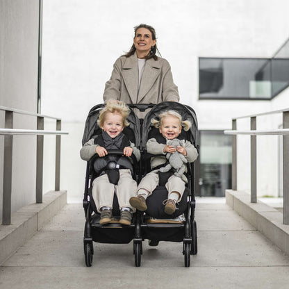 BabyGo - Carucior pliabil pentru gemeni GoTwice, Grey