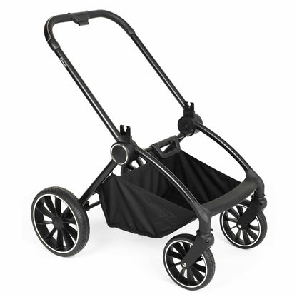 BabyGo - Carucior 3 in 1 Harmony Grey cu maner reglabil pe inaltime, cadru Black