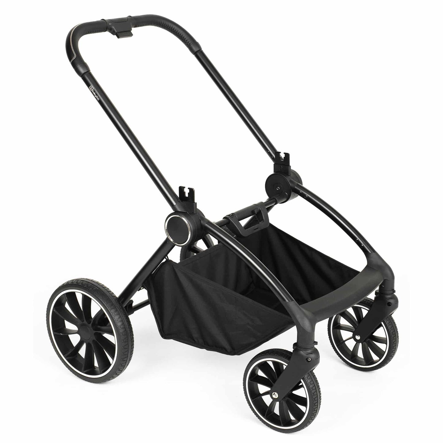 BabyGo - Carucior 3 in 1 Harmony Green cu maner reglabil pe inaltime, cadru Black