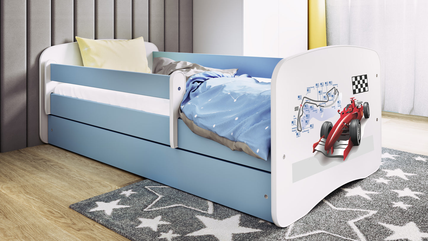 Pat tineret Kocot Kids Babydreams Blue cu sertar si saltea 180x80