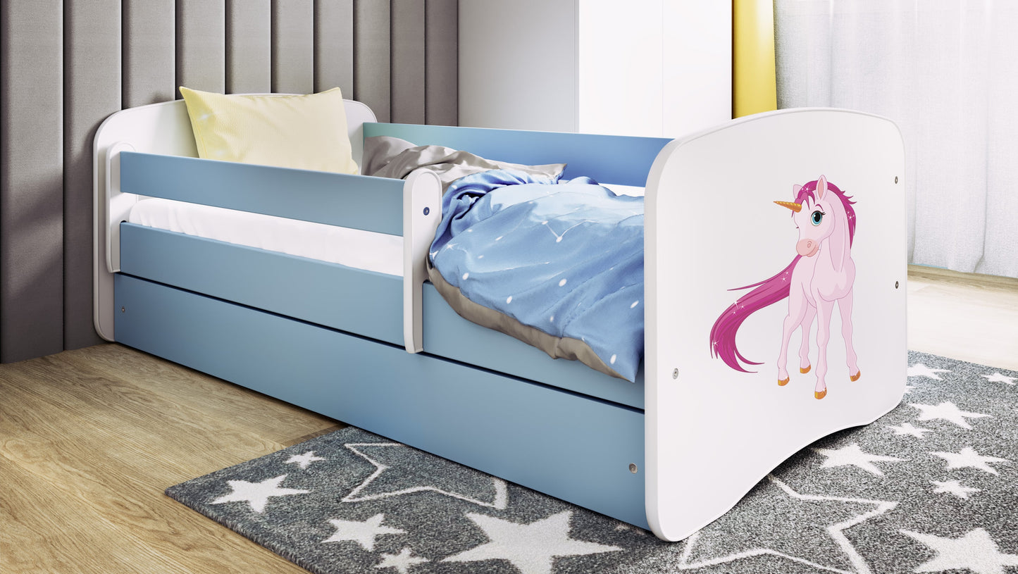 Pat tineret Kocot Kids Babydreams Blue cu sertar si saltea 180x80