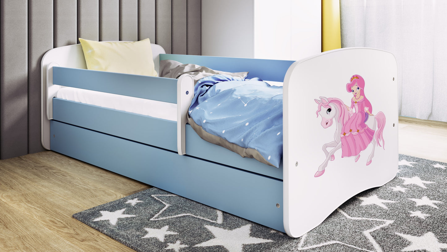 Pat tineret Kocot Kids Babydreams Blue cu sertar si saltea 180x80