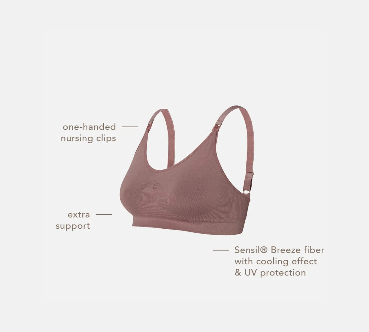 Sutien de alaptare fara cusaturi Hura Sensil Breeze Deep Taupe XL/XXL Lola&Lykke