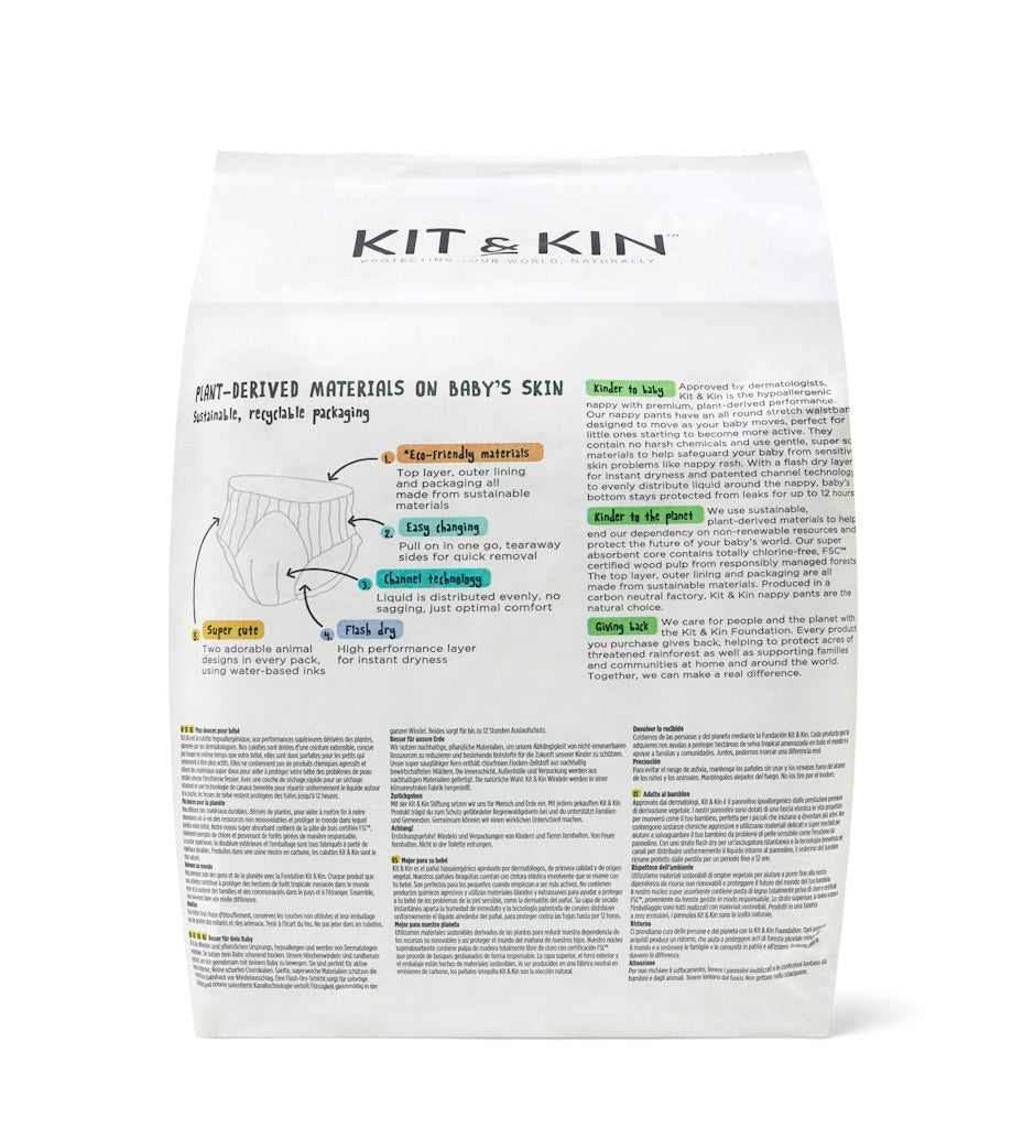 Scutece Hipoalergenice Eco Kit&Kin Chilotel YP2, Marimea 8, 19 kg+, 14 buc  1894 KKS8PANTSFL