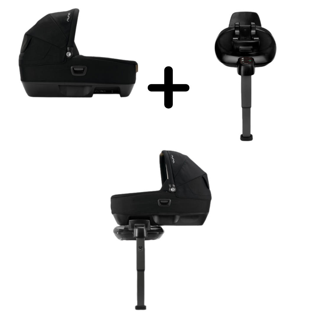 Nuna - Set Landou CARI next Caviar, 40-70 cm + Baza isofix BASE next i-Size pentru CARI next