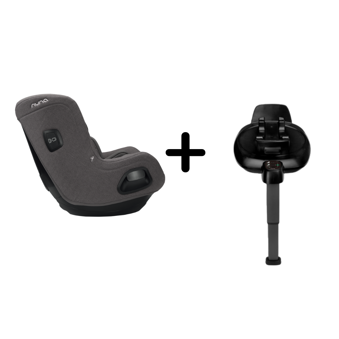 Nuna - Set Scaun auto rotativ i-Size TODL next Granite, 40-105 cm + Baza isofix BASE next i-Size pentru TODL next, testat ADAC