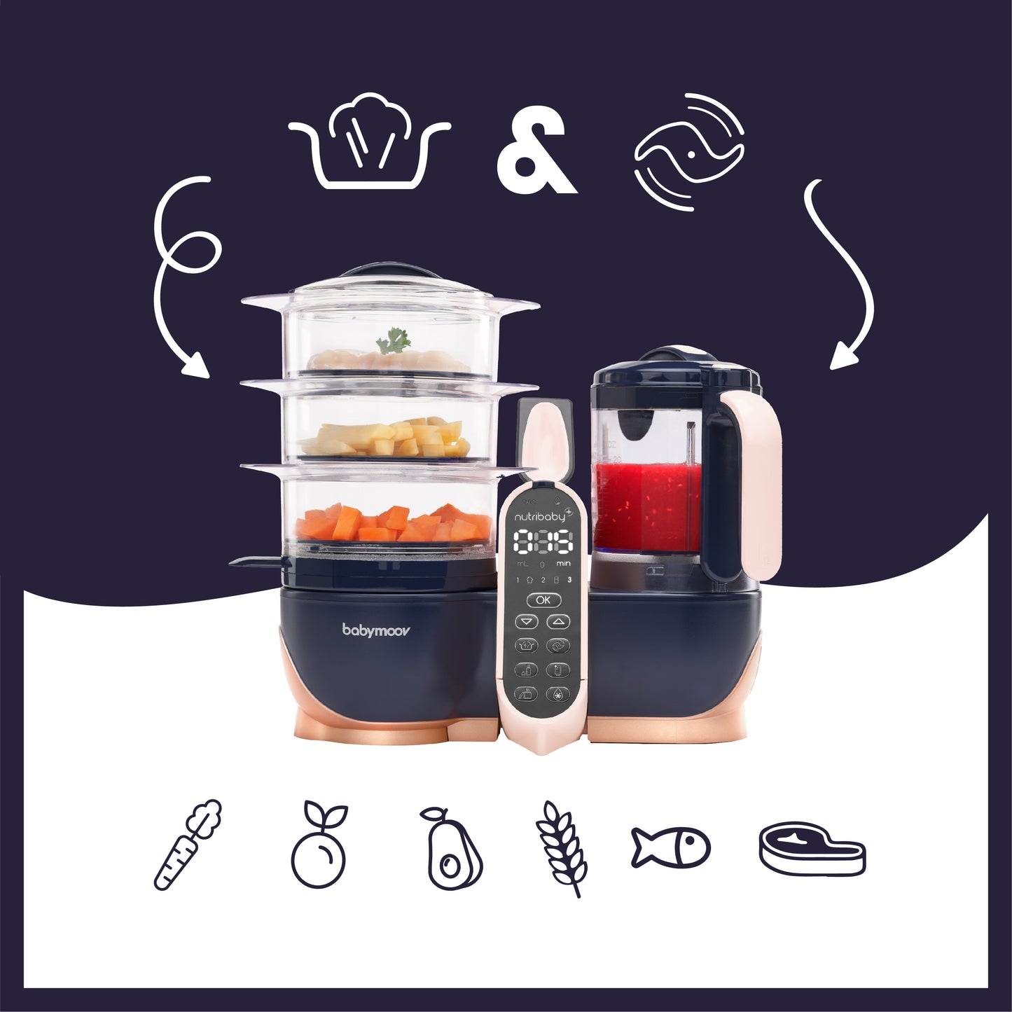 Babymoov - Robot multifunctional 5 in 1 Nutribaby (+) XL