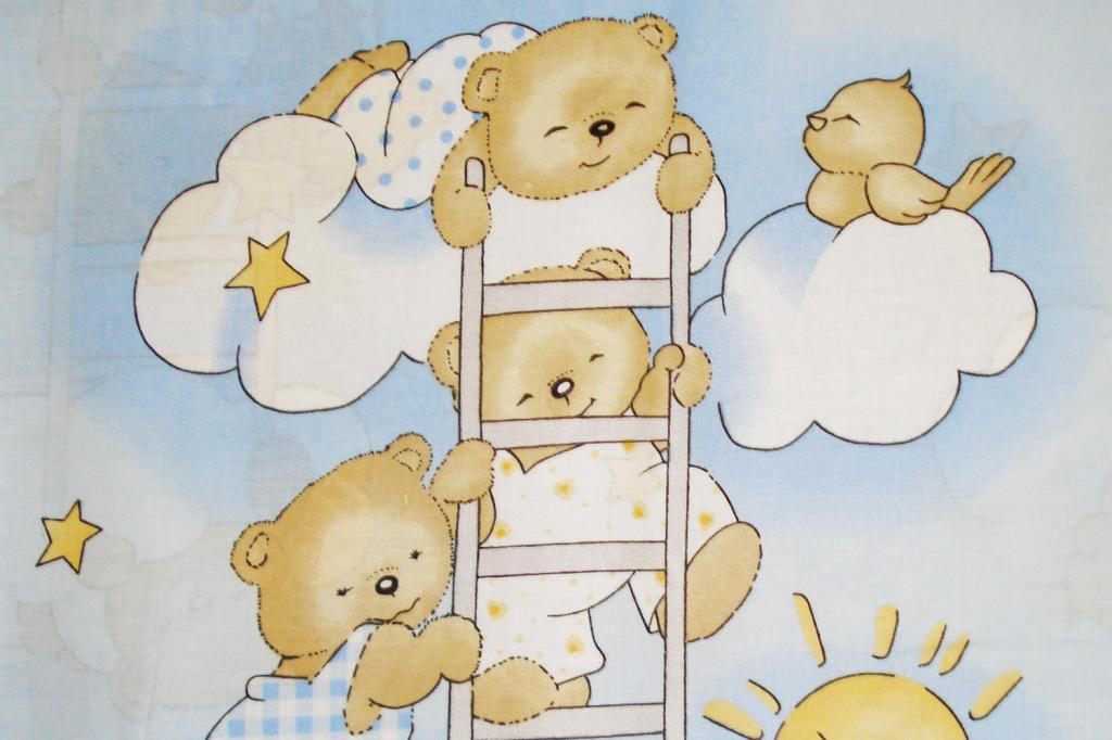 Lenjerie MyKids Teddy Scarita Albastru 5 Piese 120x60